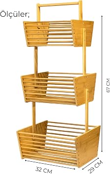 Bambu Sebzelik, Bambu Raflı Organizer 32 x 28