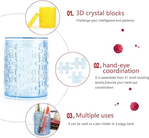 Miniatura 9 de BTYYIHEX Rompecabezas de cerdo de cristal 3D, funciona como una alcancía, rompecabezas de cristal para rompecabezas de 16 años en adelante, 94