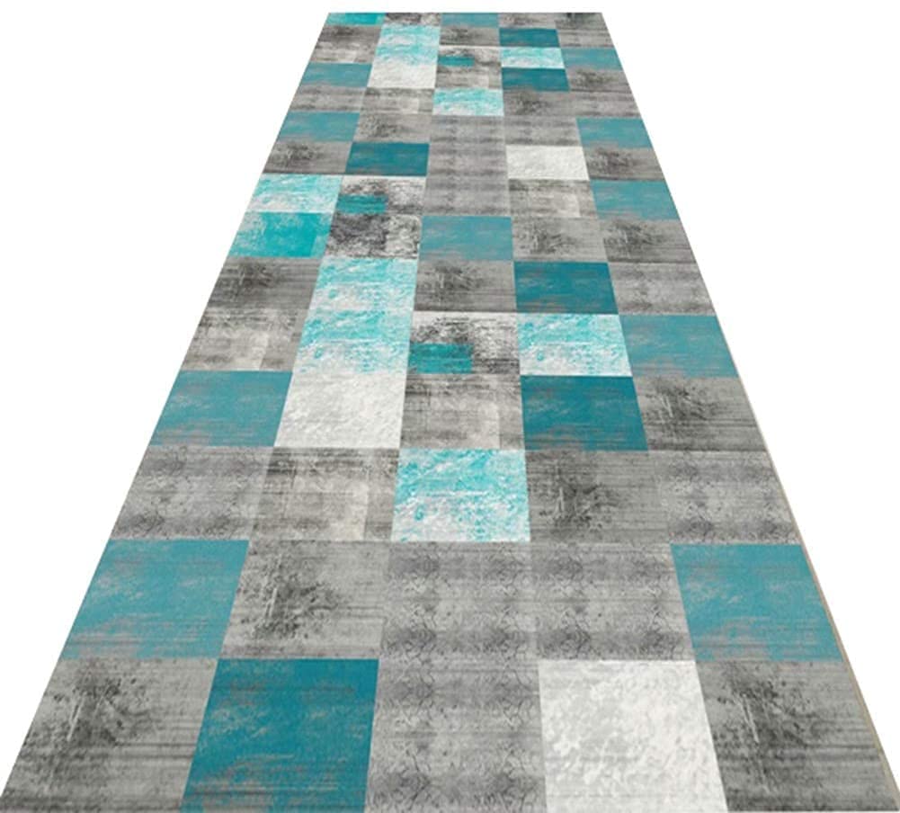 Moquette moderne gris bleu ciel au design épuré pour grand passage