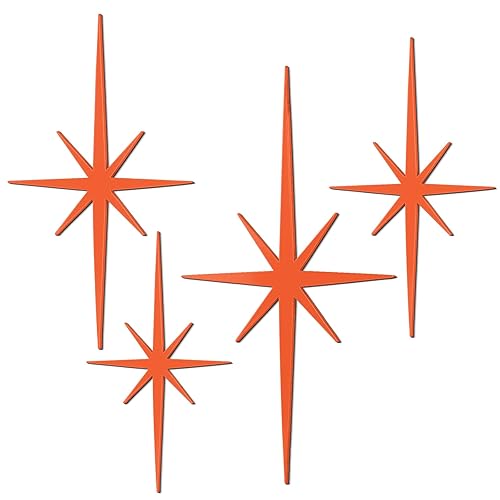 Blulu 4 Pcs Cast Iron Starburst Shaped Wall Decor Metal