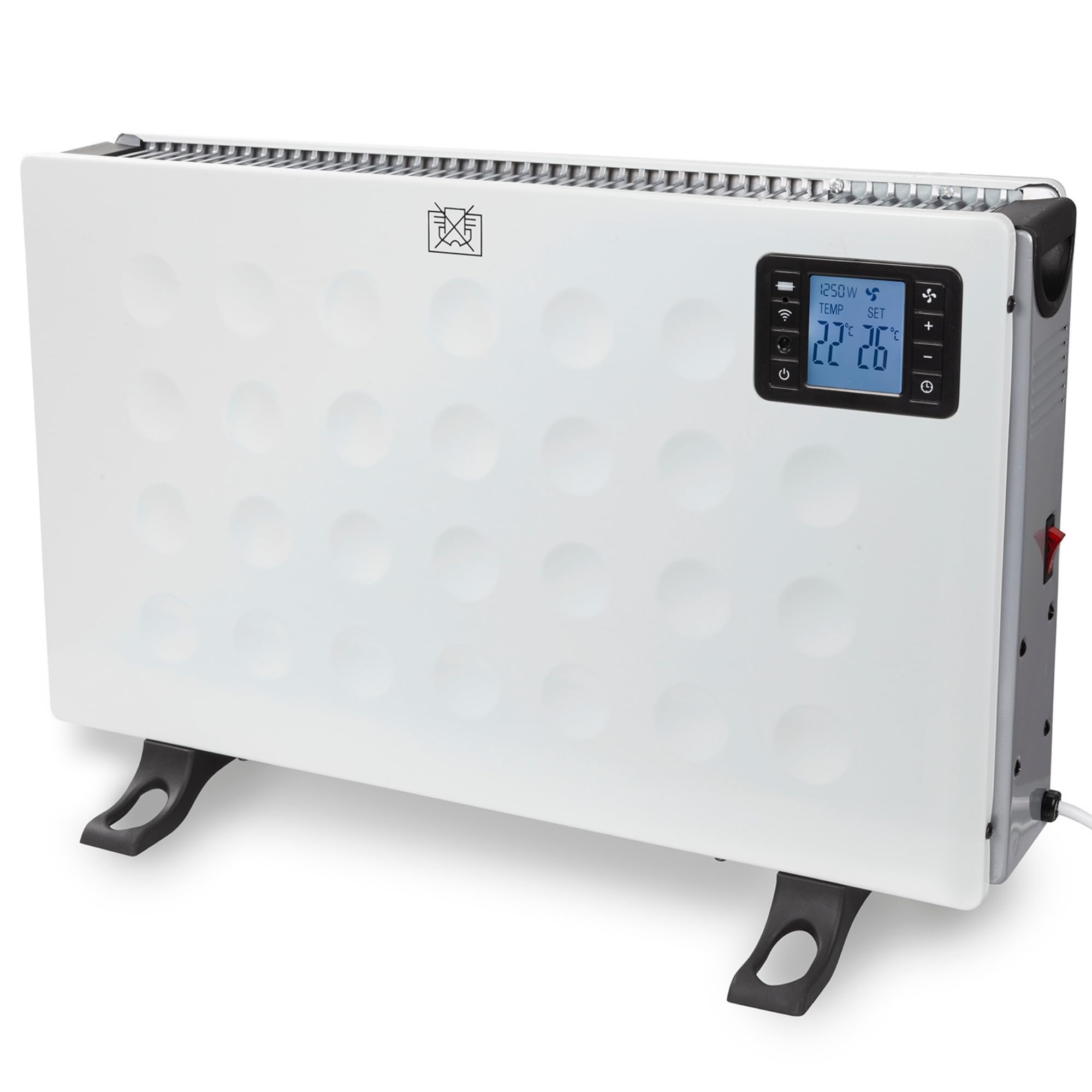 Perel Chauffage convecteur intelligent 2000W, 3 niveaux de chaleur, thermostat, IP20, protection surchauffe, portable avec télécommande et Tuya app, pour pièces jusqu’à 60 m³