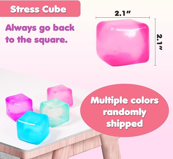 2pc Cube Squishy Stress Balls for Adults Kids Fidget Toy