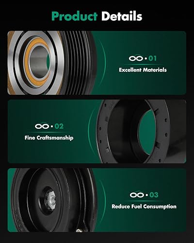 Miniatura 6 de SCITOO Embrague del compresor del AC para Acura MDX 3.5L para Honda Odyssey 3.5L para Honda Pilot 3.5L 1999-2004 77342 1521227 38810P8FA01 CS20103