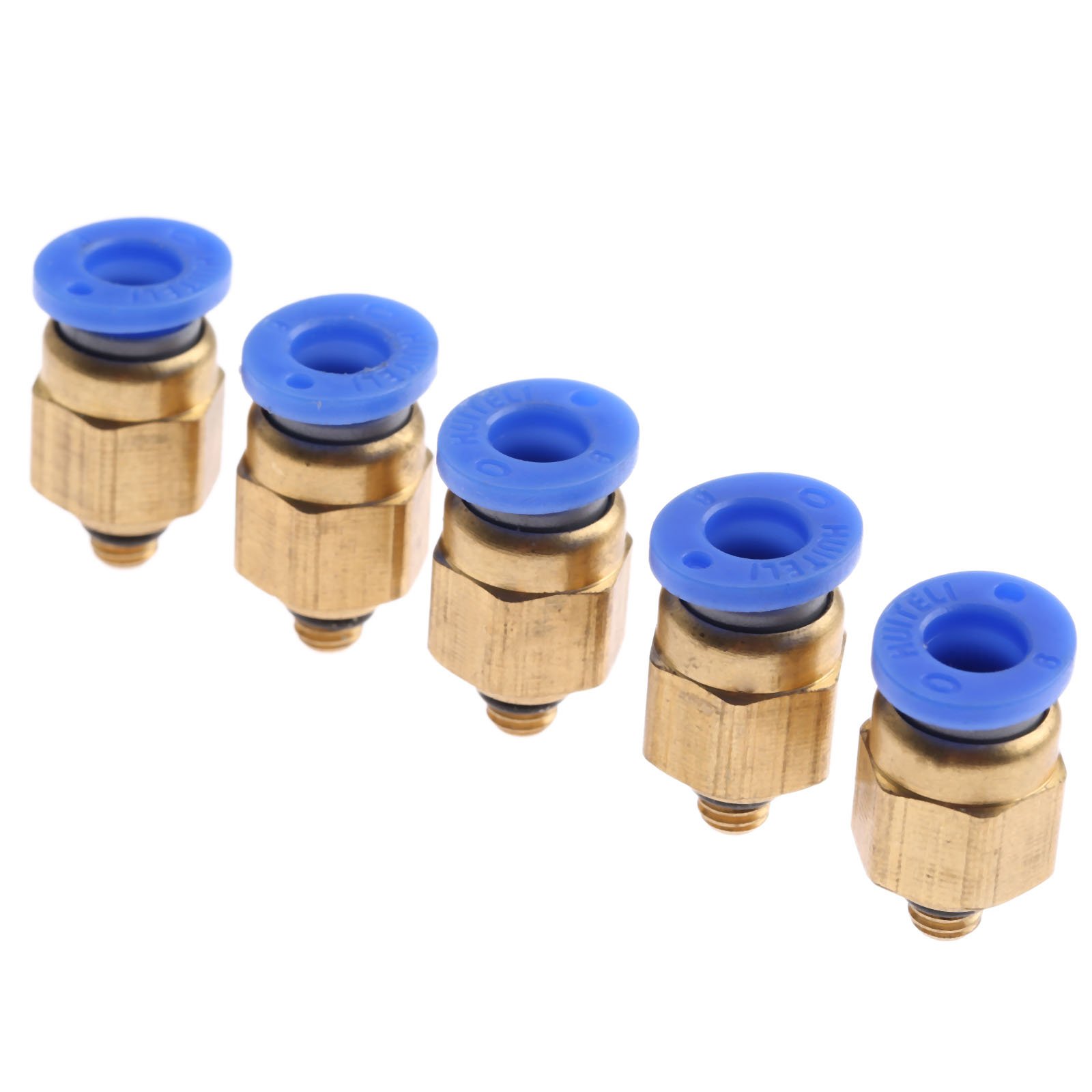 Lot De 6 Raccords Pneumatiques Droits Et Coudés - Pour Tuyaux 12 Mm, Pression 0-1 MPa, Laiton Nickelé - 4