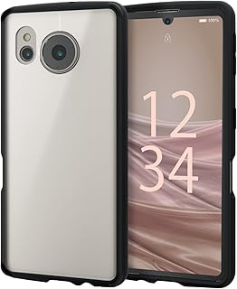 エレコム AQUOS sense7 [ SH-53C | SHG10 ] ケース カバー 耐衝撃 衝撃吸収 TOUGH SLIM LITE 指紋がつきにくい背面パネル 半透明 [薄くて軽い耐衝撃ケース] ストラップホール付き ブラック PM-S226TSLFCSBK