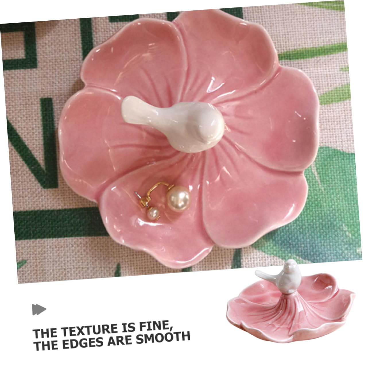 LIFKOME 2piezas Plato De Joyería Cerámica Forma De Pájaro Organizador Decorativo De Accesorios Para Anillos y Joyas