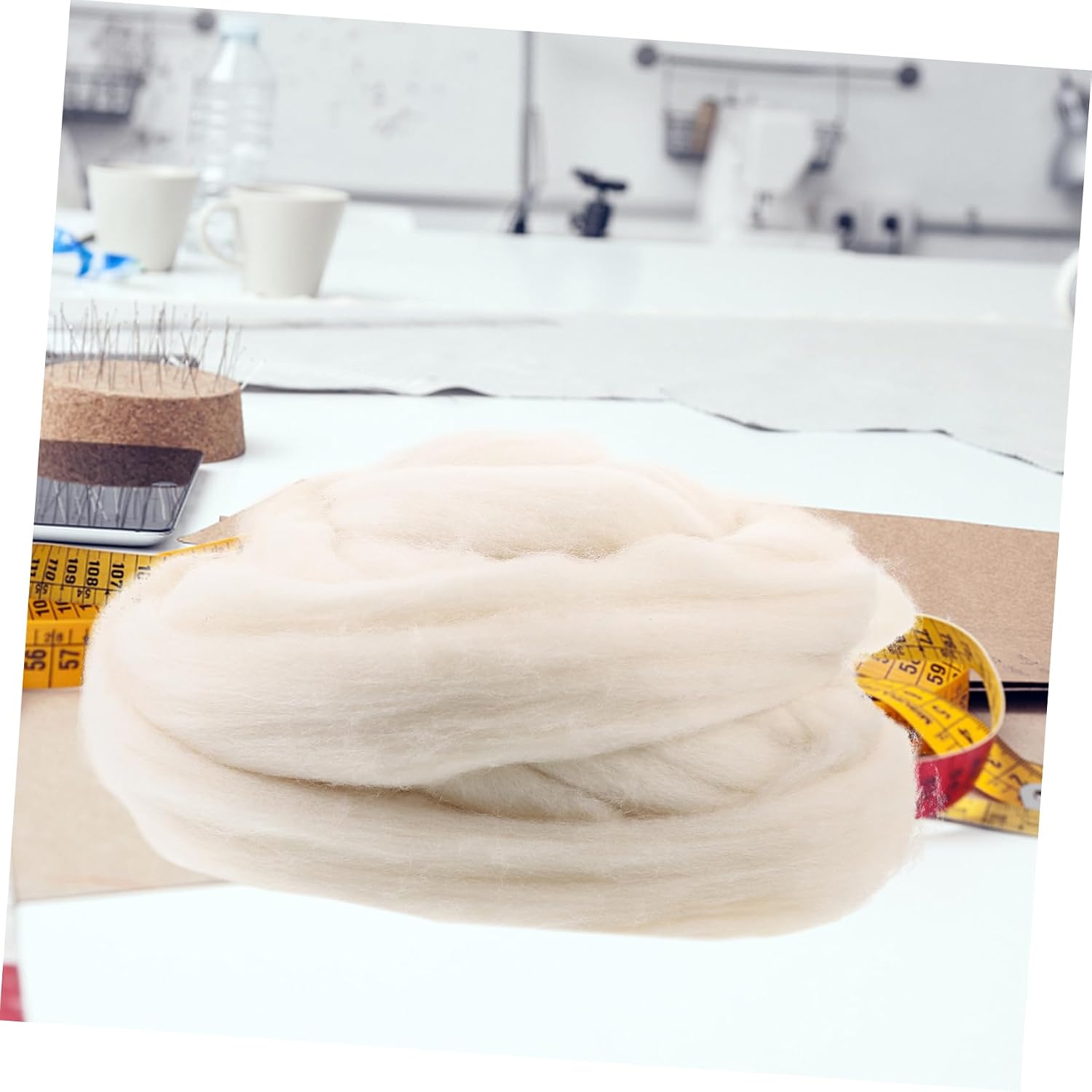DOITOOL 200g Soft DIY Roving Wool for Felting Needle Felting Wool Fiber Great for Crafts