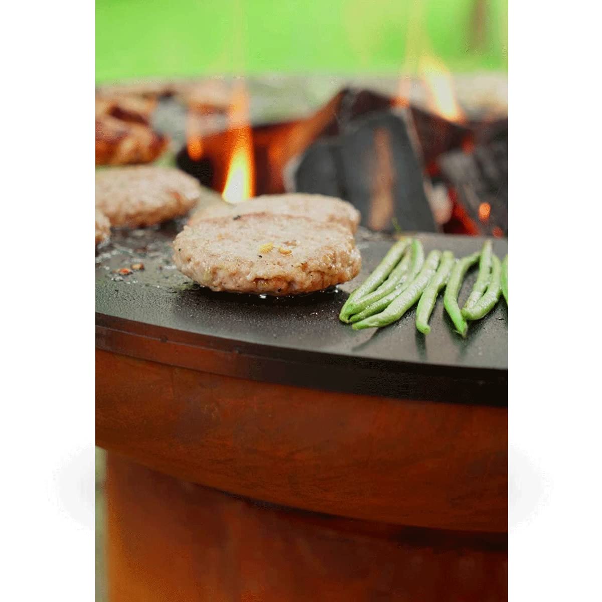 BonFeu BonBiza Röst Feuerkorb für den Garten – Feuerschale Ø80 cm – Feuerstelle aus Stahl – mit Grillrost & Plancha