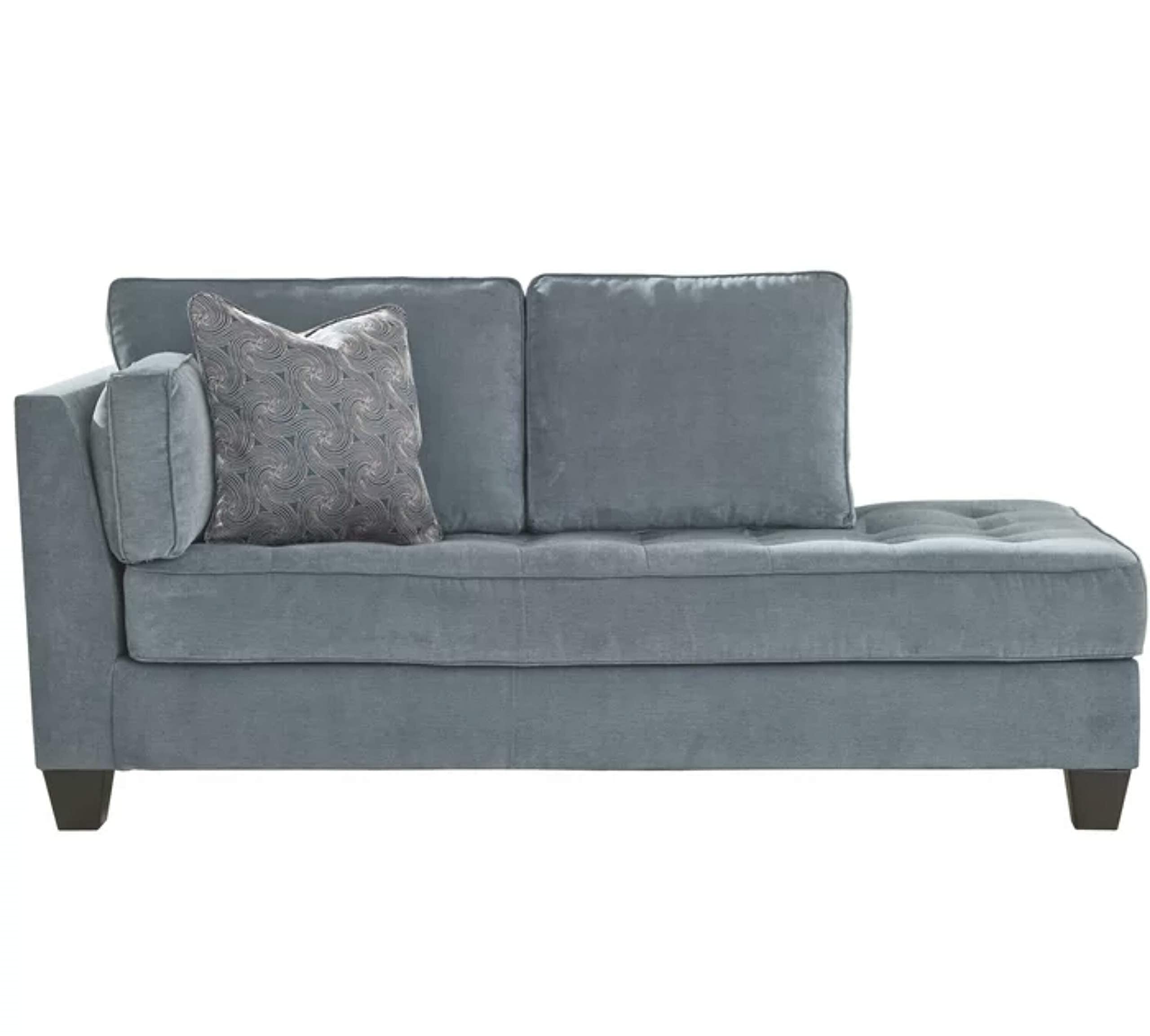 Phoenix Sofas� Wood 2 Seater Sectional Reclining Diwan Lounger Couch (Silver Grey)