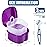 KISEER 2 Pack Denture Bath Case Cup Box Holder Storage Container with Denture Cleaner Brush Strainer Basket for Travel Cleaning (White and Purple)