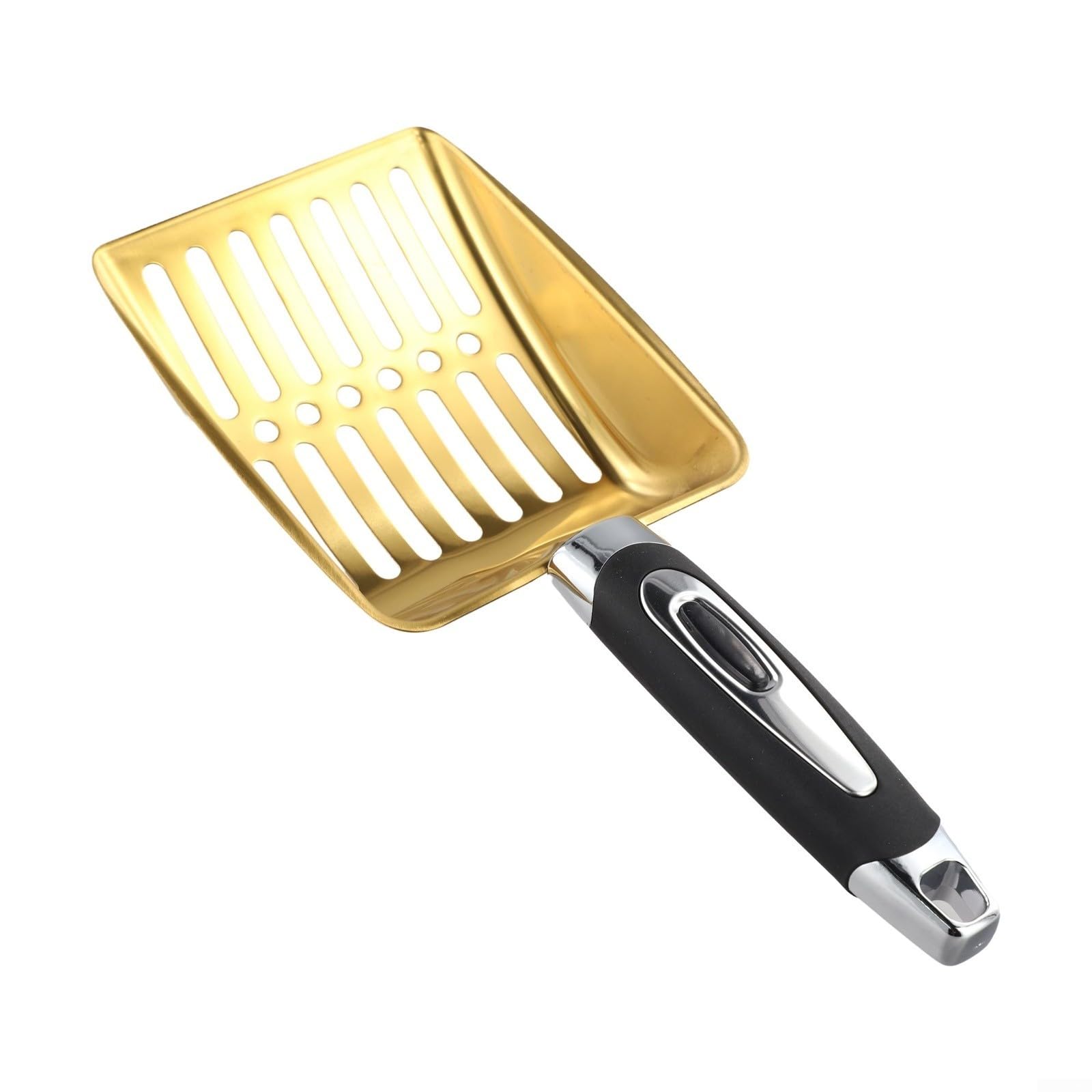 Pala hueca para cenizas de chimenea, pala de hierro resistente al calor para una eliminación eficiente de cenizas de estufas de leña, hogueras y parrillas, 25,5 cm (dorado)
