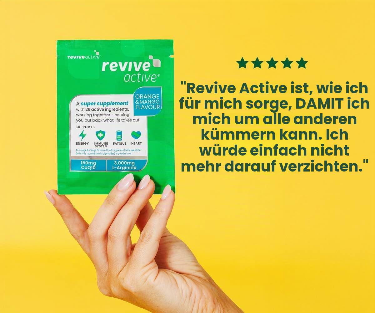 Revive Active Super-Supplement - 26 Wirkstoffe in 1 Tages-Sachet - Vitamine C, D, K2, CoQ10, L-Arginin - unterstützt Gesundheit, Immunsystem & Energie - 30-Tage-Packung