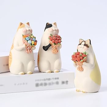 Amazon.co.jp: [dhiuebc] ネコ 置物 かわいい キレイ オブジェ