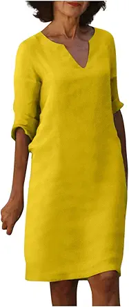 OIOLOYJM Plus Size Summer Dresses for Women 2025 Plus Size Dresses for Curvy Women 3/4 Sleeve Casual Boho Kaftan Dresses