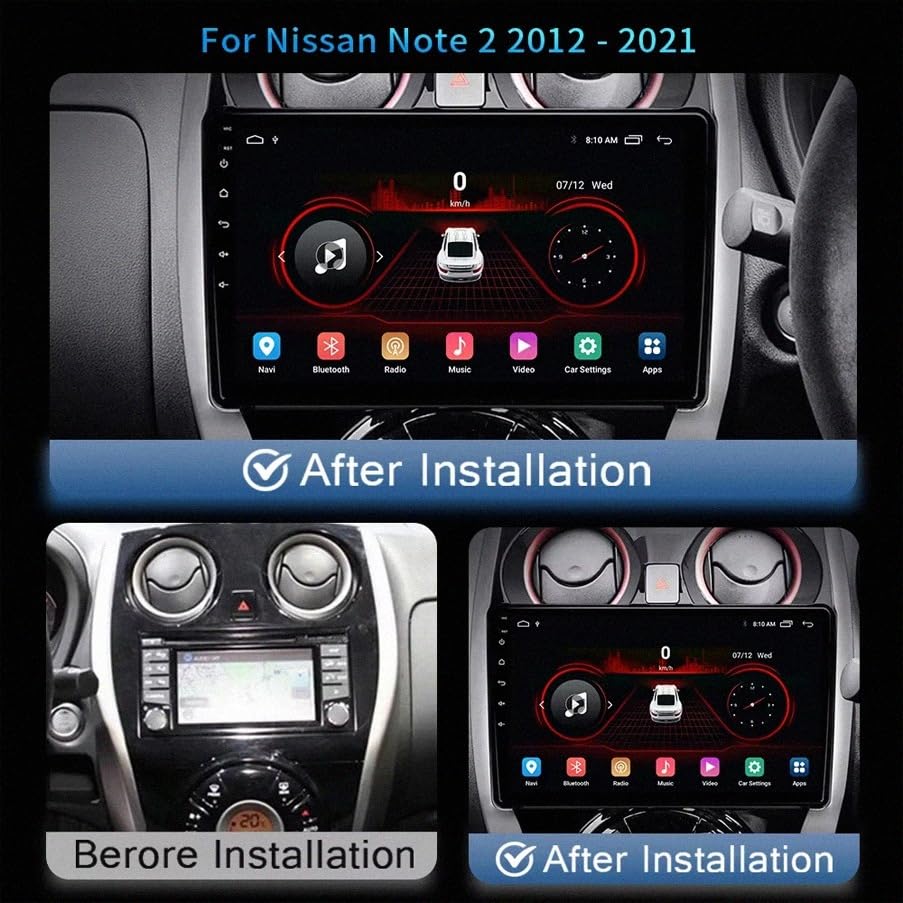 Pantalla de coche inteligente para Nissan Note con manos libres Bluetooth y mapas integrados 2