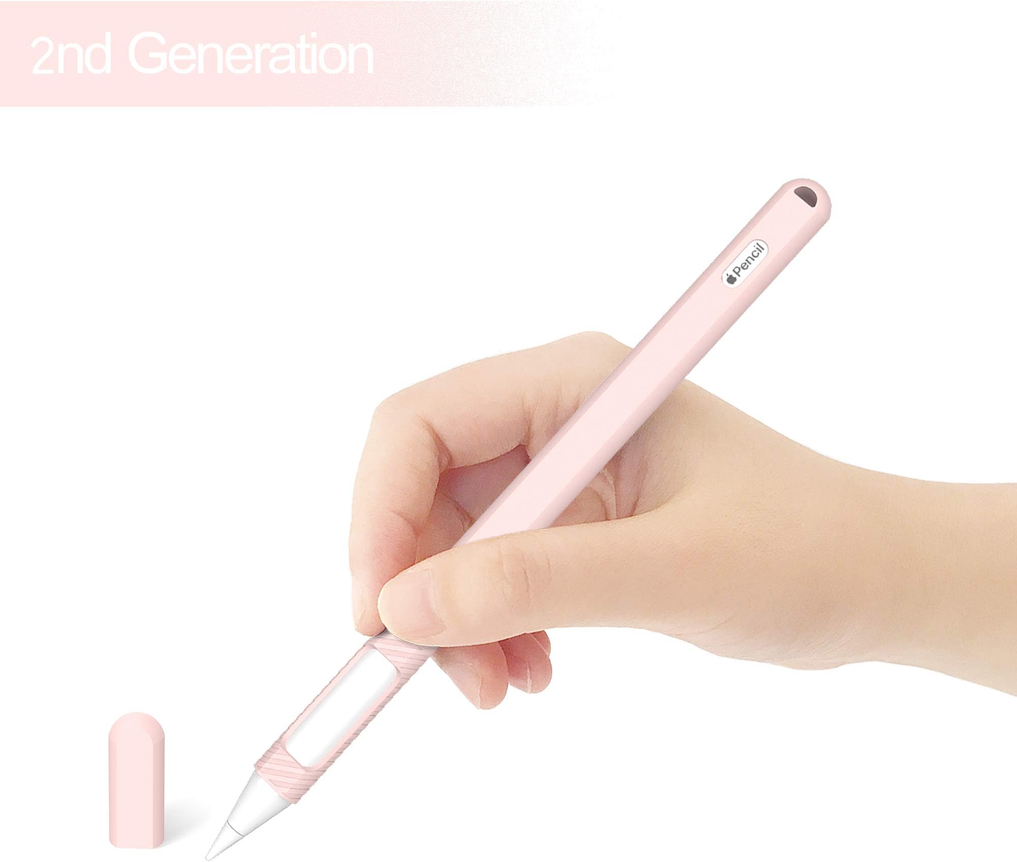 BELKA Case Compatible Apple Pencil 2nd Generation Pen Nib Protector Silicone Sleeve iPencil 2 Gen Accessories for iPad Pro 12.9 11 inch 2018 (Pink)