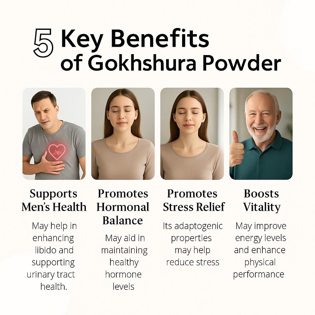 Gokshura - Polvere organica di Gokshura, polvere di Tribulus Terrestris per il benessere generale, 200 g, confezione da 1