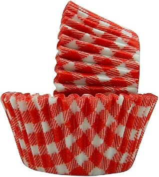 Regency Wraps Greaseproof Baking Cups, Pack of 40, Red Gingham | Professional Grade Standard Size Liners for Easy Removal of Cupcakes, Muffins, Candy, Nonstick Paper, Made In USA,