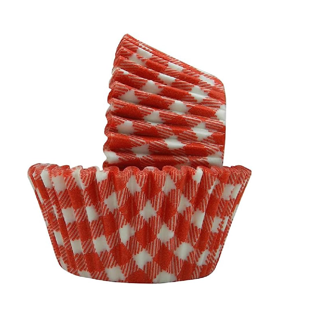 Cápsulas de papel para cupcakes ideales para picnics y meriendas, diseño vichy rojo, 40 moldes