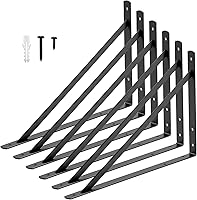 Vista 20 de HOME MASTER HARDWARE Soportes de estante de 10 x 8 pulgadas, soporte de ángulo de pared triangular de 90 grados en L para estantes flotantes, Negro
