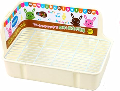 YJJKJ Small Animal Potty Trainer Corner Litter Toilet for Hamster Gerbil Bunny Chinchilla Guinea Pig Ferret B, White