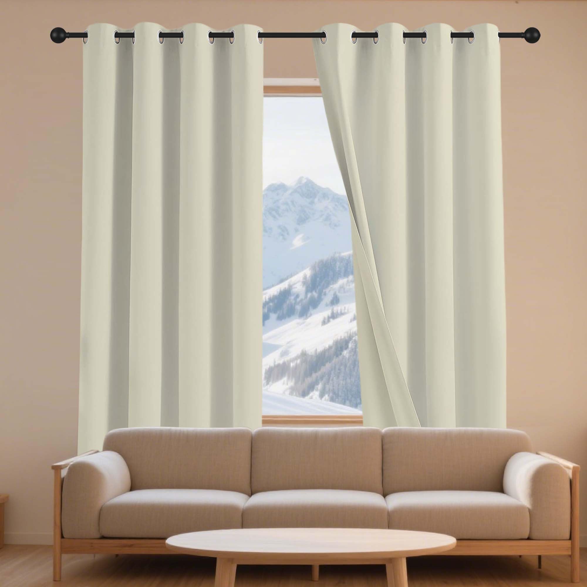 Rideaux à isolation thermique pour fenêtre de salon lavables au quotidien