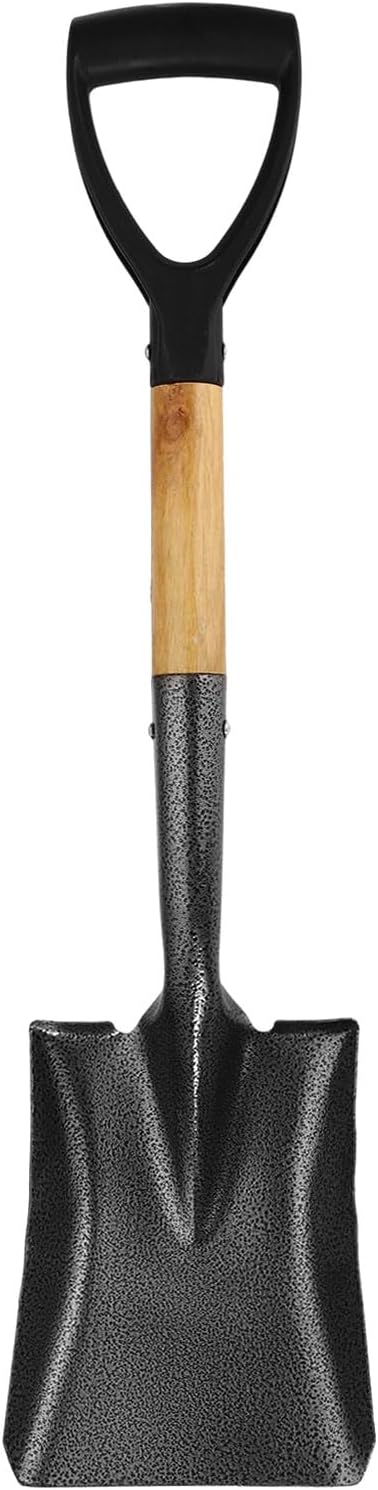 HARFINGTON Digging Shovel 26.8 x 6.2 Metal Square Head Shovel with D Handle for Camping Gardening Beach