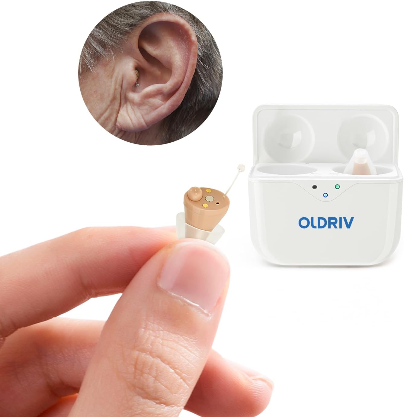 Hearing Aids for Seniors, Small Smart Hearing Aids, MINI Hearing Aid, CIC Rechargeable Design, OTC Hearing Aid for Adult with Noise Cancelling, Premium Comfort Design and Nearly Invisible