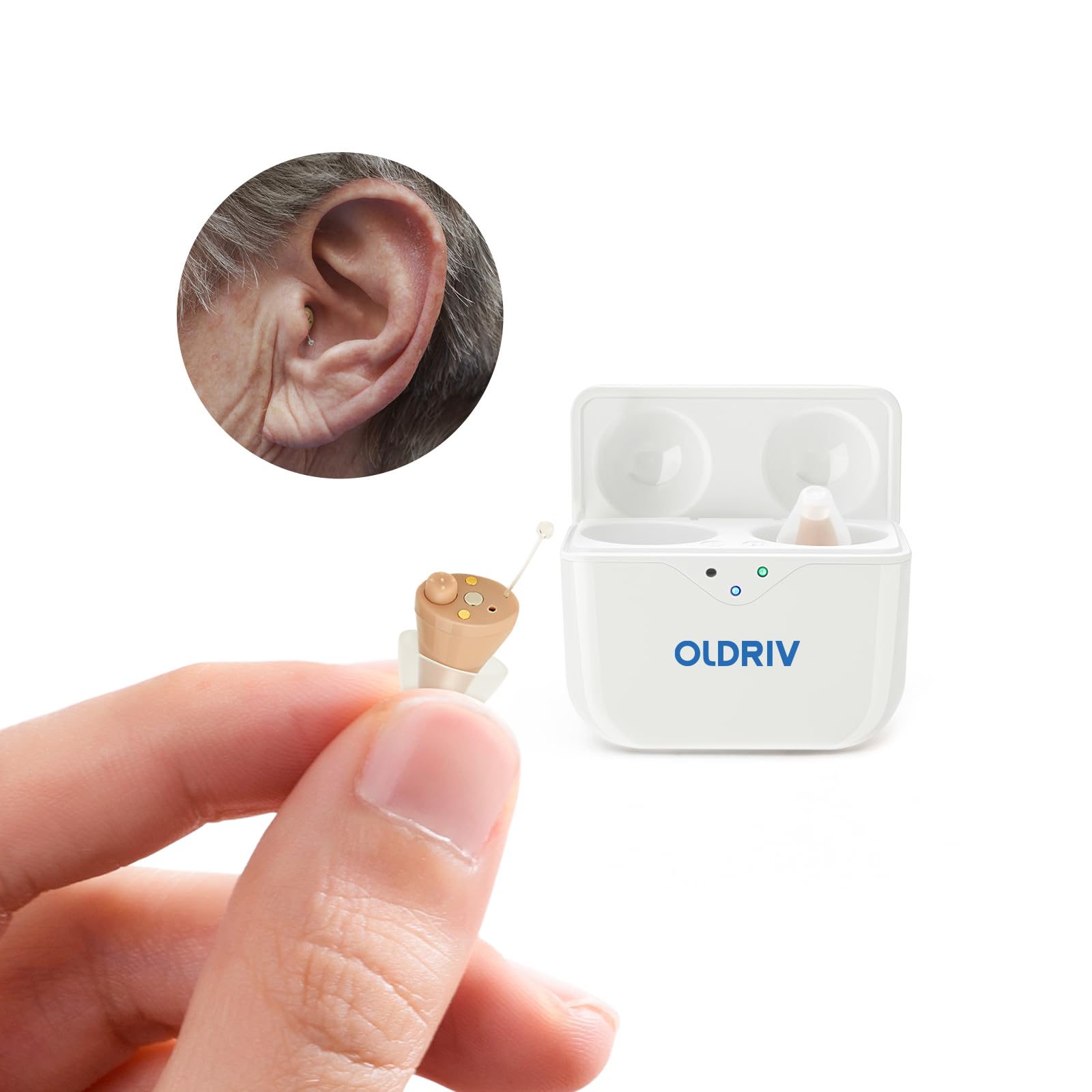 Hearing Aids for Seniors, Small Smart Hearing Aids, MINI Hearing Aid, CIC Rechargeable Design, OTC Hearing Aid for Adult with Noise Cancelling, Premium Comfort Design and Nearly Invisible