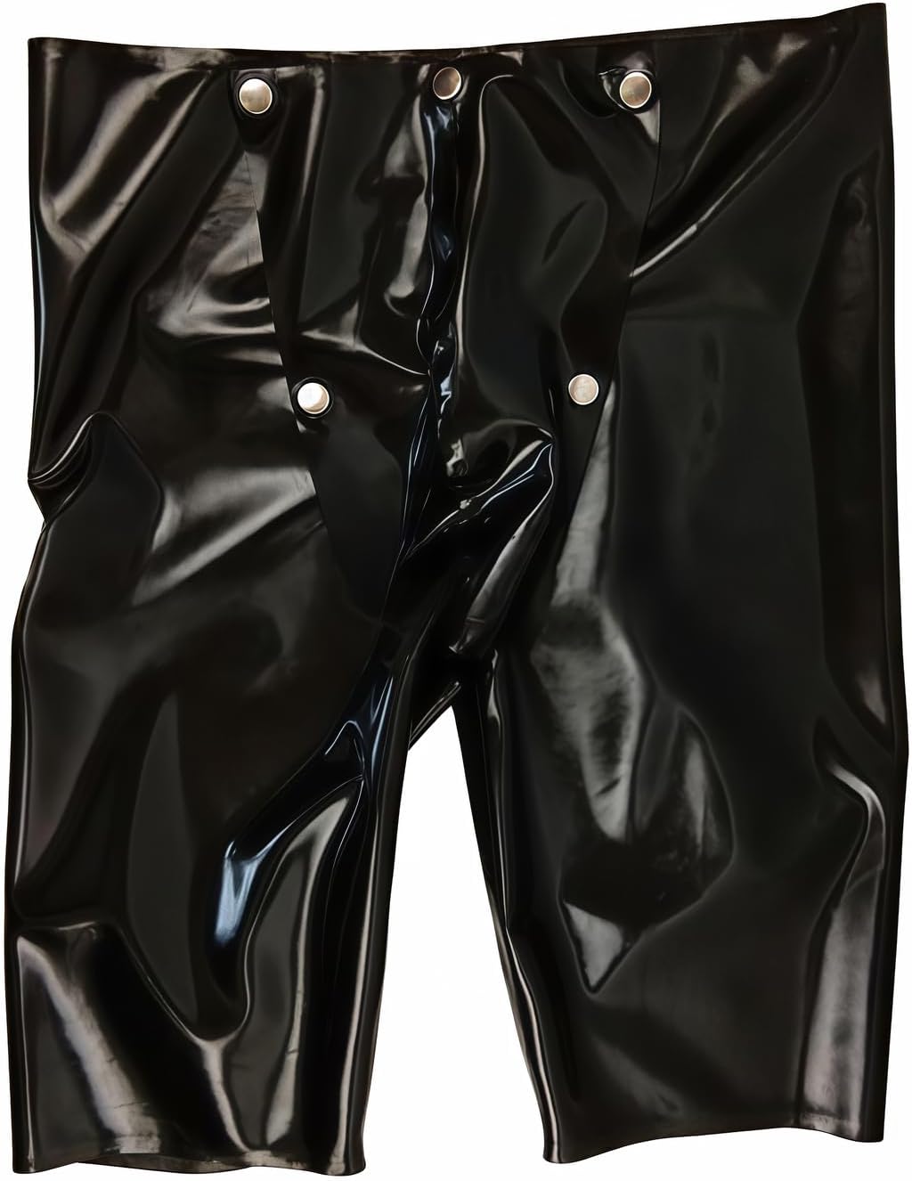 Men Latex Rubber Shorts Briefs with Detachable Codpiece