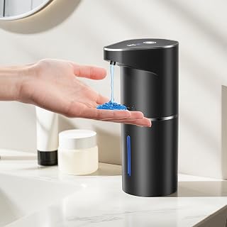 Fantictas Touchless Automatic Soap Dispenser Rechargeable Wall Mount 350ml 3 Gear Adjustable Infrared Sensor Black