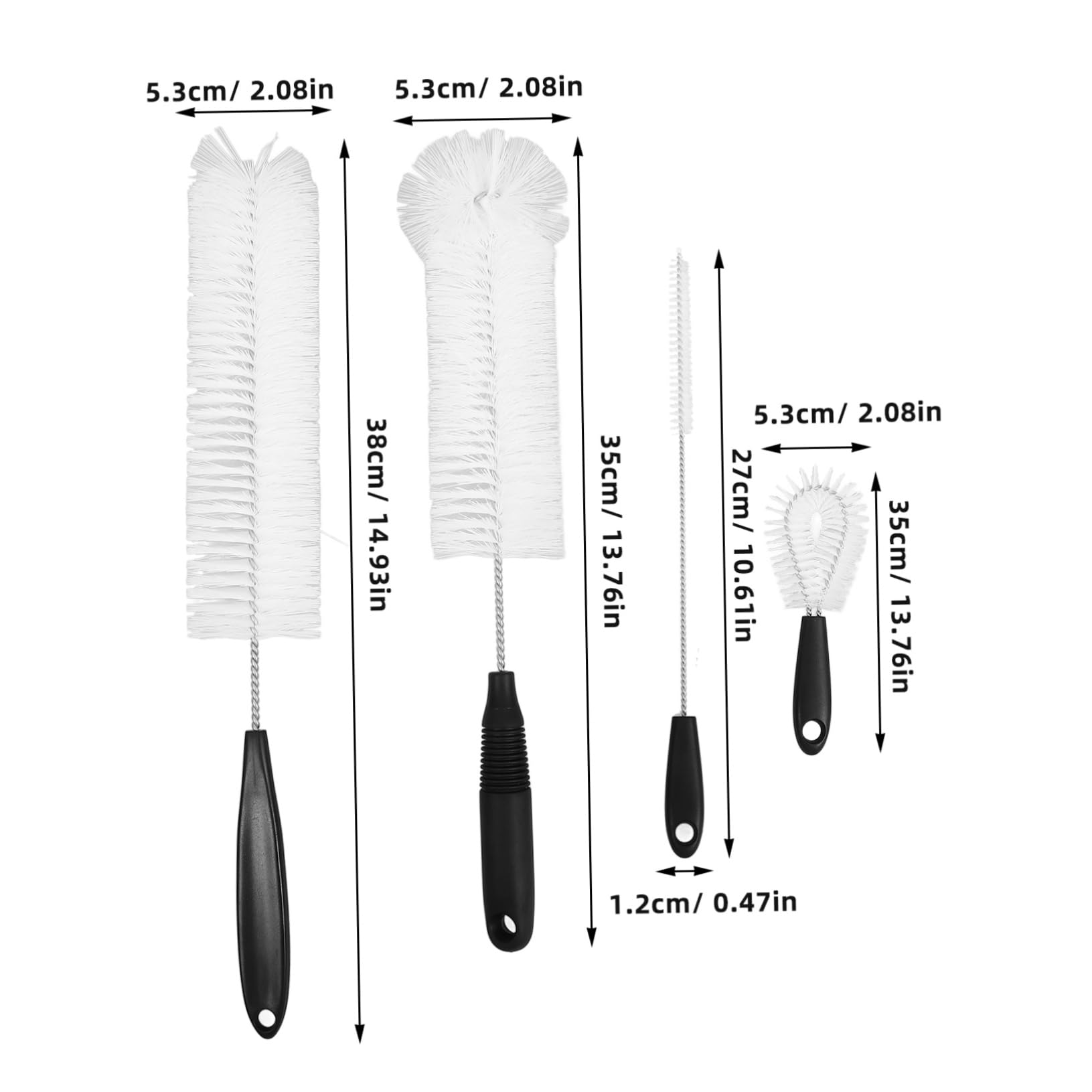 NAMOARLY 4pcs Long Bottle Cleaning Brush Cup Brush Water Bottle Clean Brush Long Handle