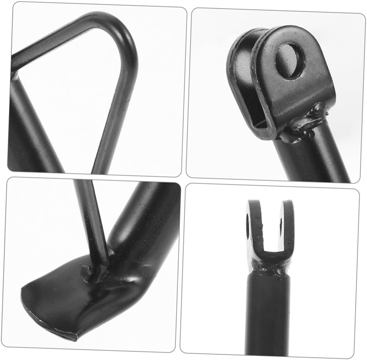 2 Sets Motorcycle Kickstand Foot Side Support, Iron Black