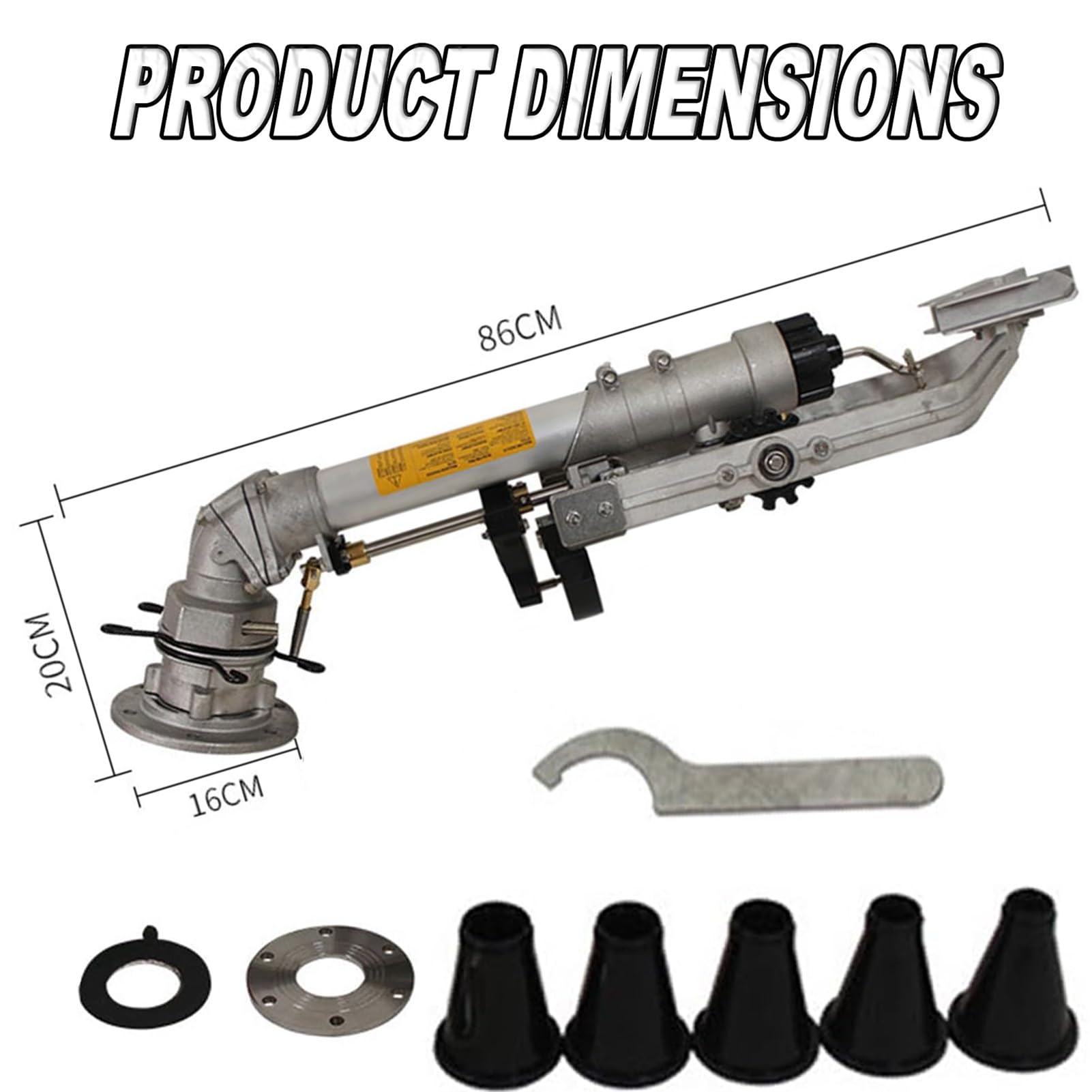 Arroseur d'irrigation de ferme, grand pistolet d'arrosage automatique de 3,8 cm, rotation lente à 360 ° avec buse de rechange pour fermes, vergers