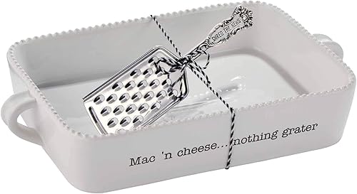Mud Pie Juego de servir rallador de queso y panadero de macarrones y queso