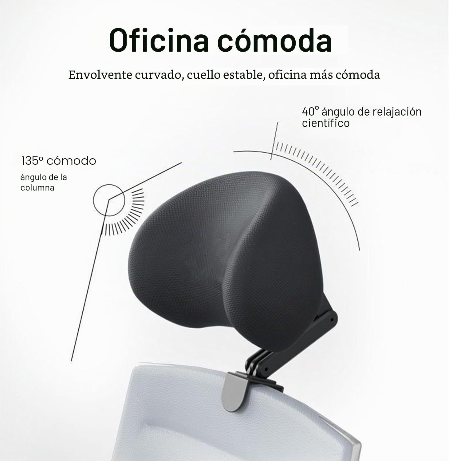 Reposacabezas de espuma viscoelástica para silla de oficina, reposacabezas de silla acoplable, soporte de cuello de silla de escritorio, almohada de esponja elástica para la cabeza de altura y