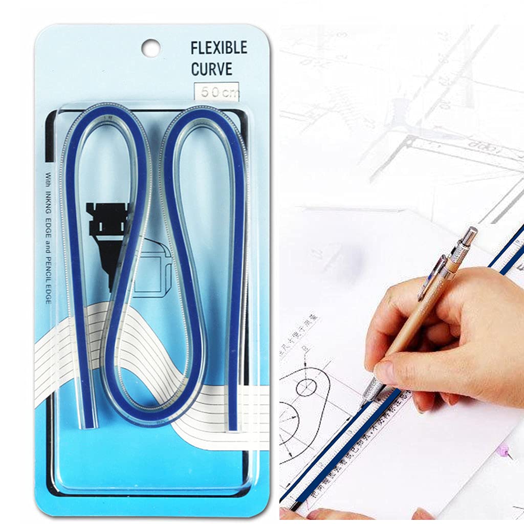 Hdoytxxm 50Cm 30Cm Flexible Ruler Bendable Measuring Tool For Engineering Drawing, Tailoring Sewing, Garment Design Flexible Template Woodworking Tool