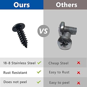 Amazon.com: OTTOPO Black License Plate Screws 18-8 Stainless