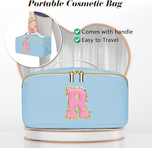 Miniatura 6 de DTBG Bolsa de cosméticos de viaje de gran capacidad, Azul, A