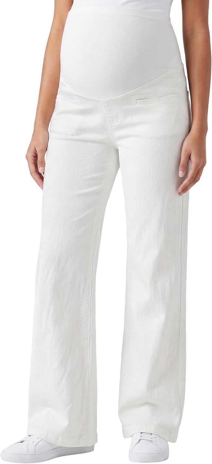 Maternity Jeans for Women Straight Leg Denim Pants | High Waist, Stretchy, Wide Leg, Loose, Trendy, Casual, Pregnancy