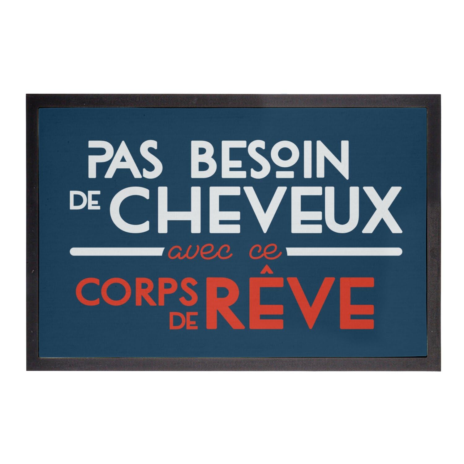Paillasson bleu pour éviter les sols sales avec humour tapis 75x50cm