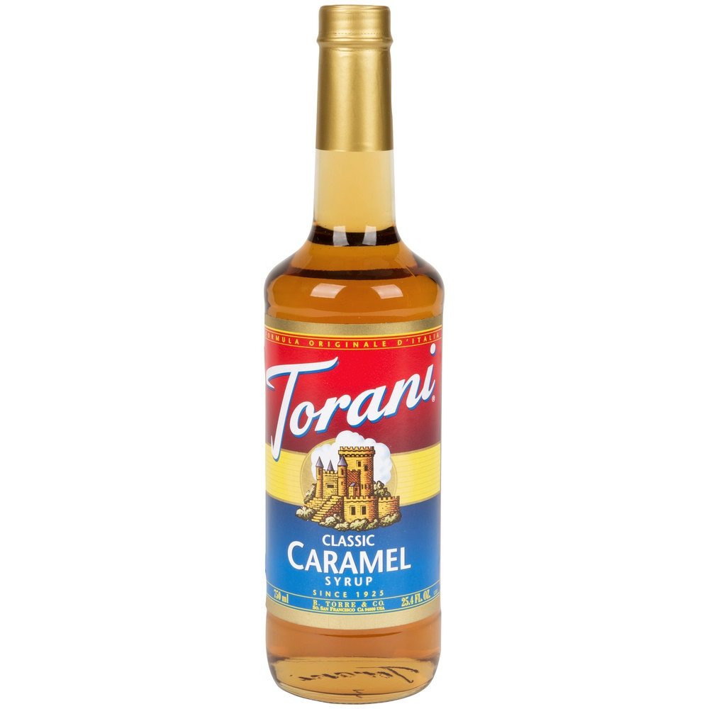 Torani Classic Caramel Syrup 750ml - Pure Cane Sugar, Naturally Flavored for Lattes, Coffee & Cocktails