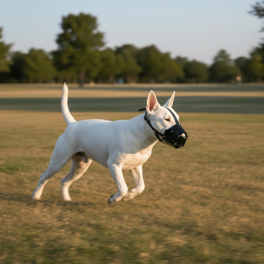 Bozal de Perro de Cuero auténtico Fuerte para American Staffordshire Terrier Amstaff