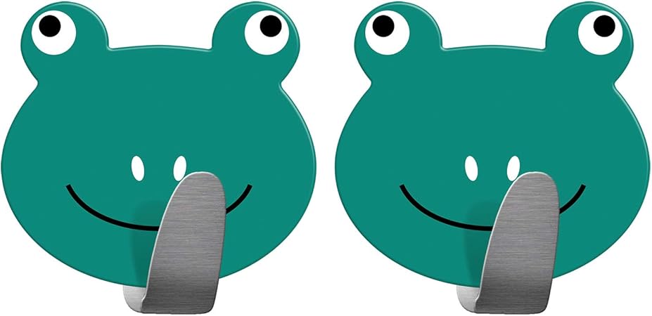 Tatkraft Frogs - Gancho Toallero Adhesivo para Cocina y Baño - Colgador Infantil para Pared – Percheros Infantiles Bonitos - Acero Inoxidable – Sin ...