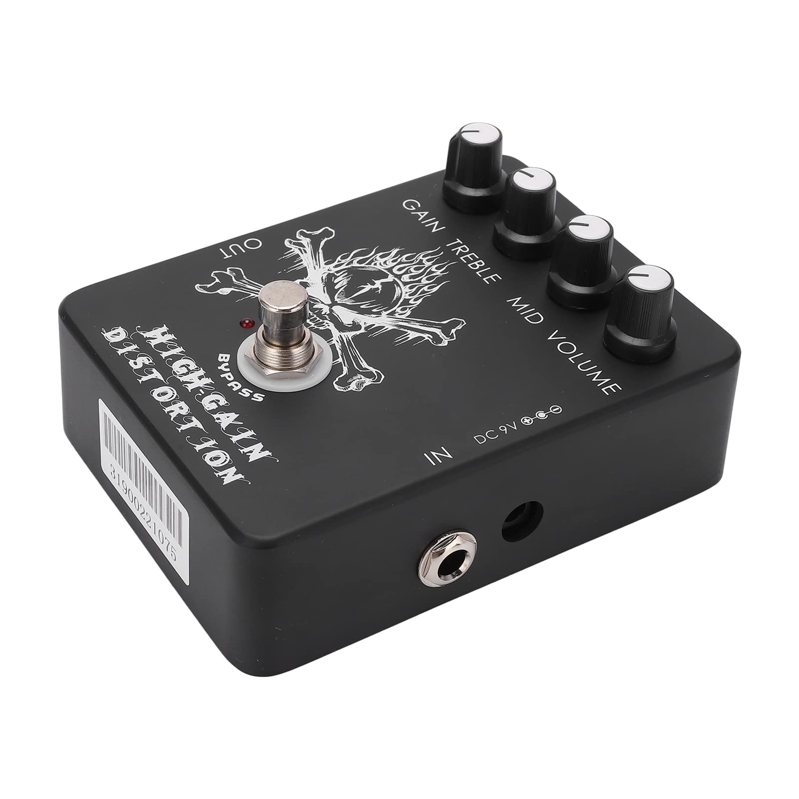 LiebeWH Pedale Effetto Distorsione Ad Alto Guadagno, Pedale per Chitarra con Guscio in Metallo con Controllo EQ per Musicisti Metal Rock Blues, Ingresso Corrente 11 MA 500 KΩ
