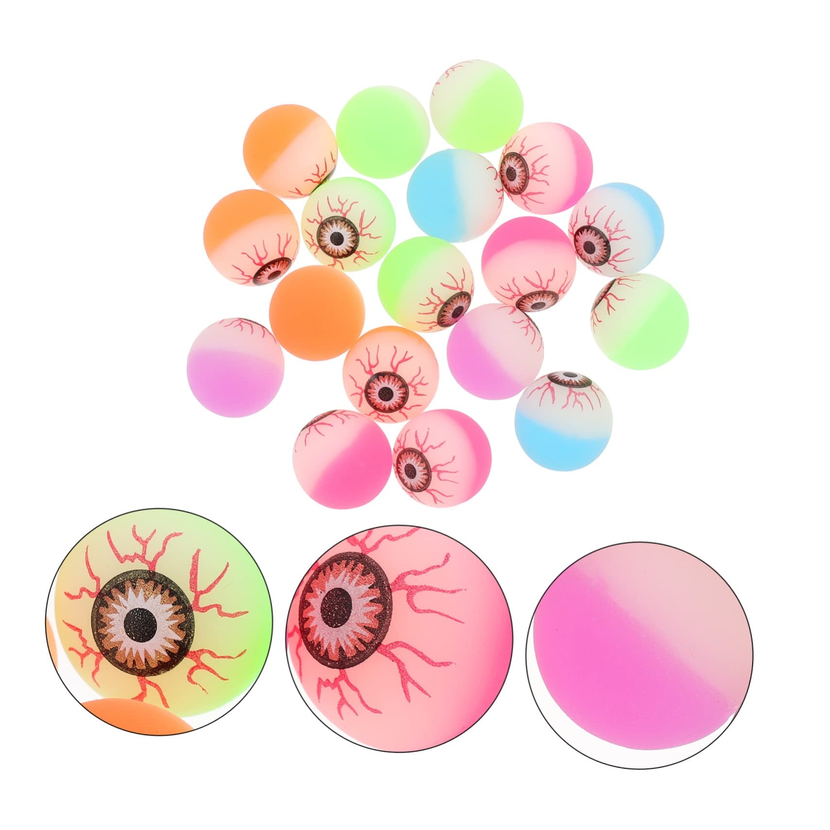 BESTonZON 80 Stck. Teiliges Halloween Party Set mit Gruseligen Bunten Plastik Augenbällen Elastische Spielzeuge für Goodie Bag Füller für Halloween Partys und