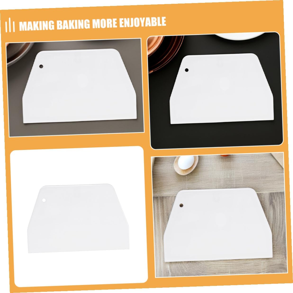 4pcs Cake Smoother Tool with Handle, Plastic Baking Scrapers
