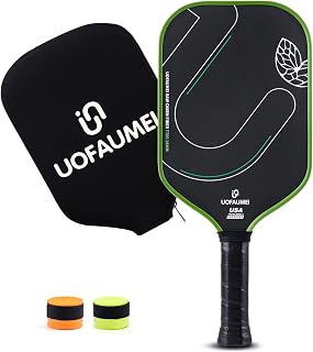 Raw Carbon Fiber Pickleball Paddle T700,16mm Honeycomb Core Pickleball Rackets, Control & Power Pickleball Equipment, Classic Pickleball Racquet, Designed for All Level Players, Green