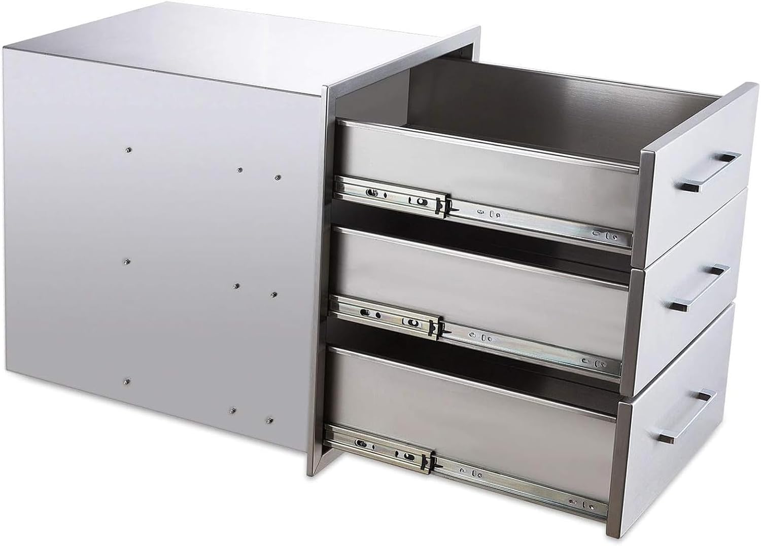 Outdoor Kitchen Drawer Stainless Steel 3-Drawer, BBQ Island Built-in Drawer Weatherproof, Flush Mount for Outdoor Kitchen and Grill Station (18"W*24"H*23“D)
