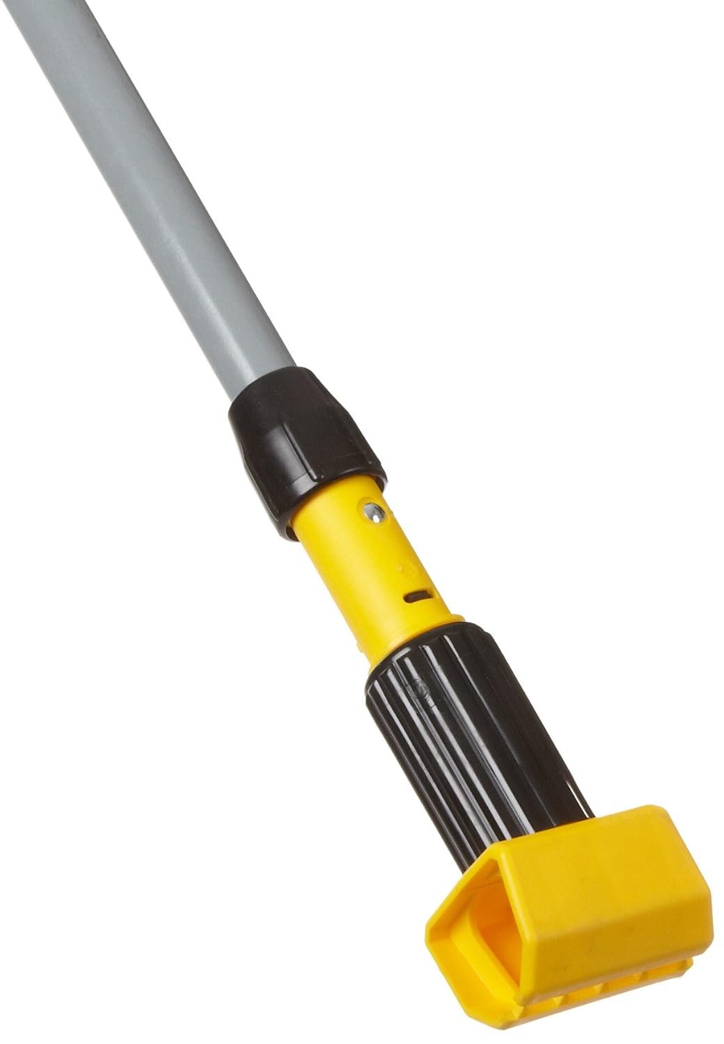 Rubbermaid Commercial Products, Industrial Grade Jaw Clamp - Fiberglass Wet Mop Gripper Holder Handle Stick for Floor Cleaning Heavy Duty, 60 Inch (FGH24600GY00)